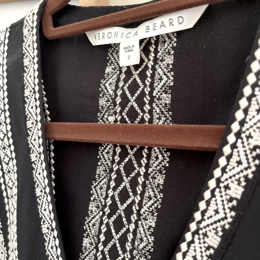 Veronica Beard Silk Embroidered Blouse NWOT